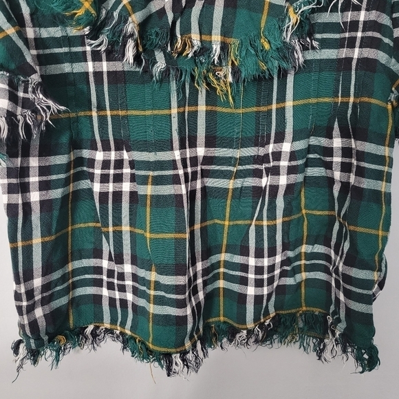 Faherty Green Plaid Yosepha Ruffle Fringe Top - Picture 7 of 15
